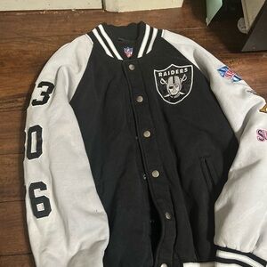 NFL Black and White Striped Collar Jacket